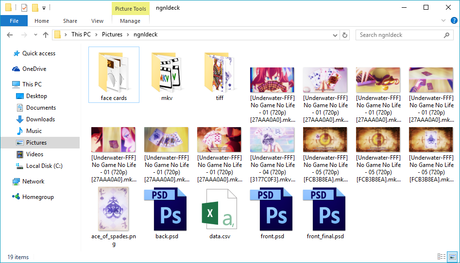 Folder of stuff after I finished